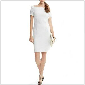 Banana Republic White Square Neck Stretch Ponte Knit Bodycon Dress NWT NEW 6